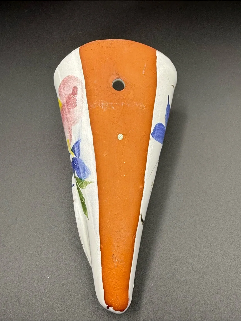 Judy Greene Pottery Floral Wall Pocket Vase Vintage Hand Made In Galway, Ireland